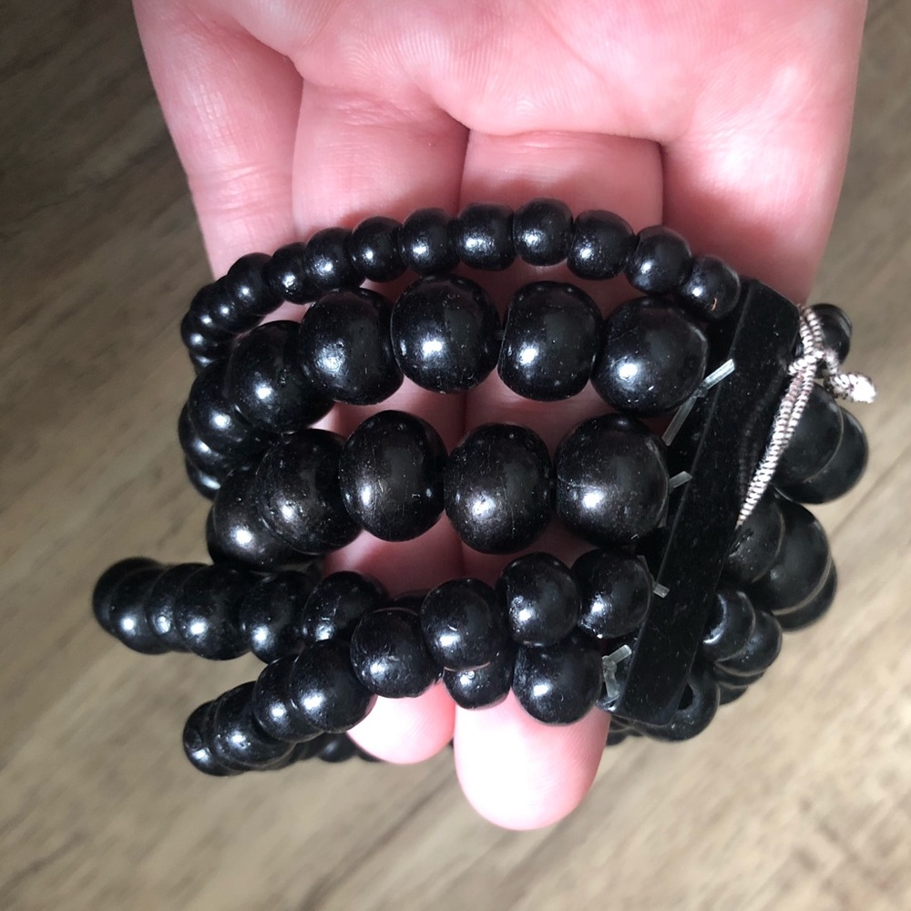 Wooden Bead Bracelet - Black